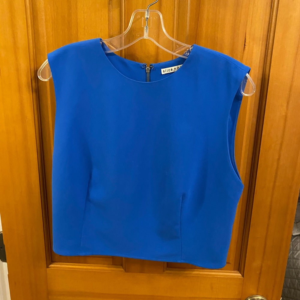 Alice and Olivia zippered, sleeveless blouse